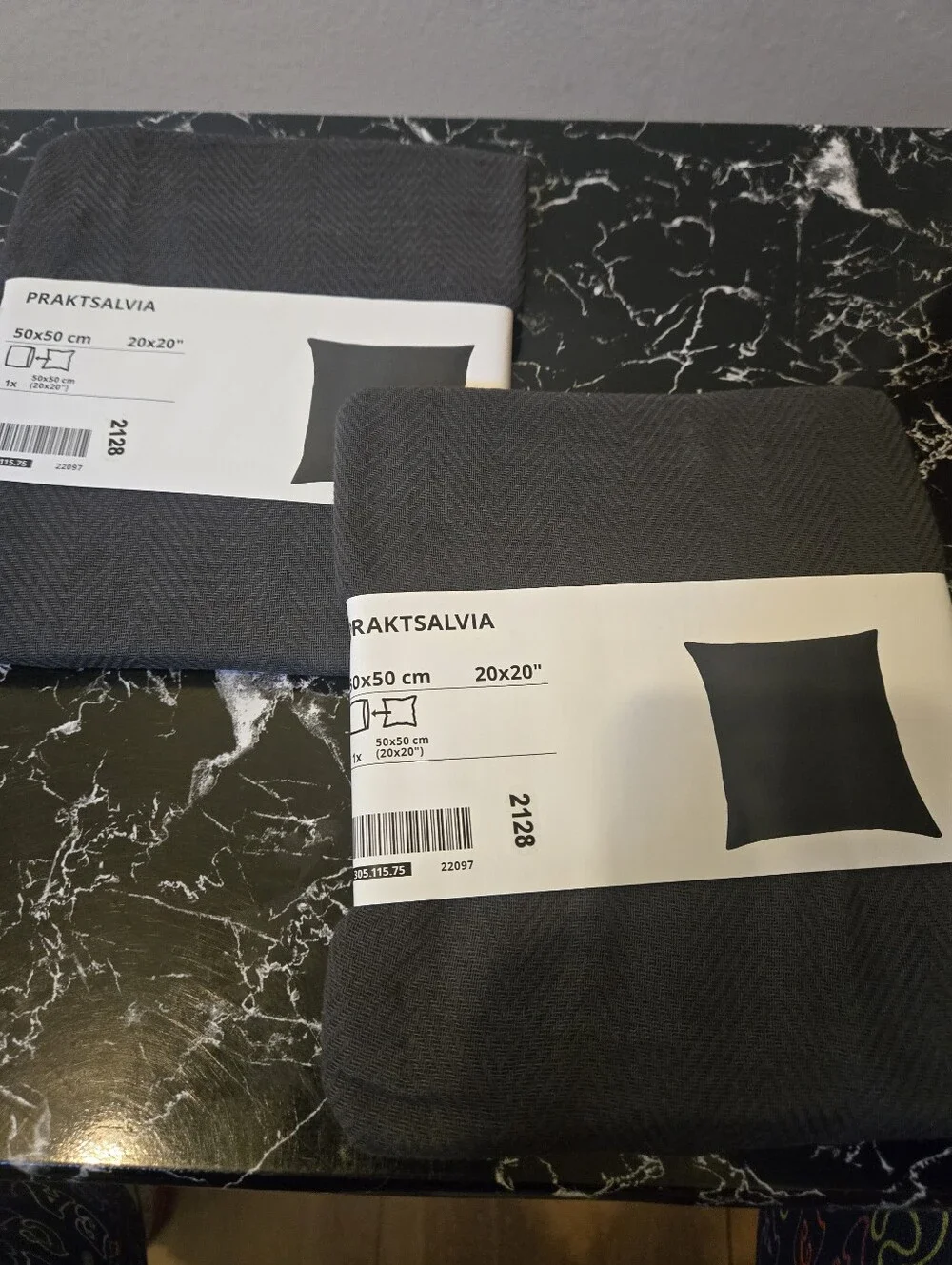 PRAKTSALVIA Off Black Cushion Covers - Set of 2